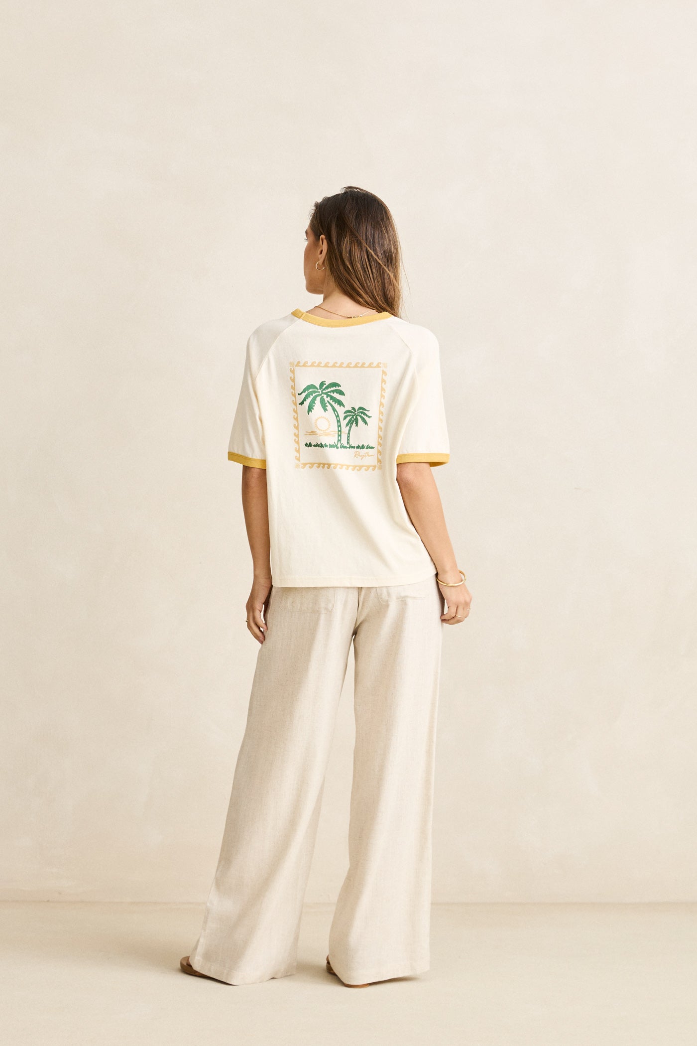 Rhythm Linen Whip Stitch Wide Pant