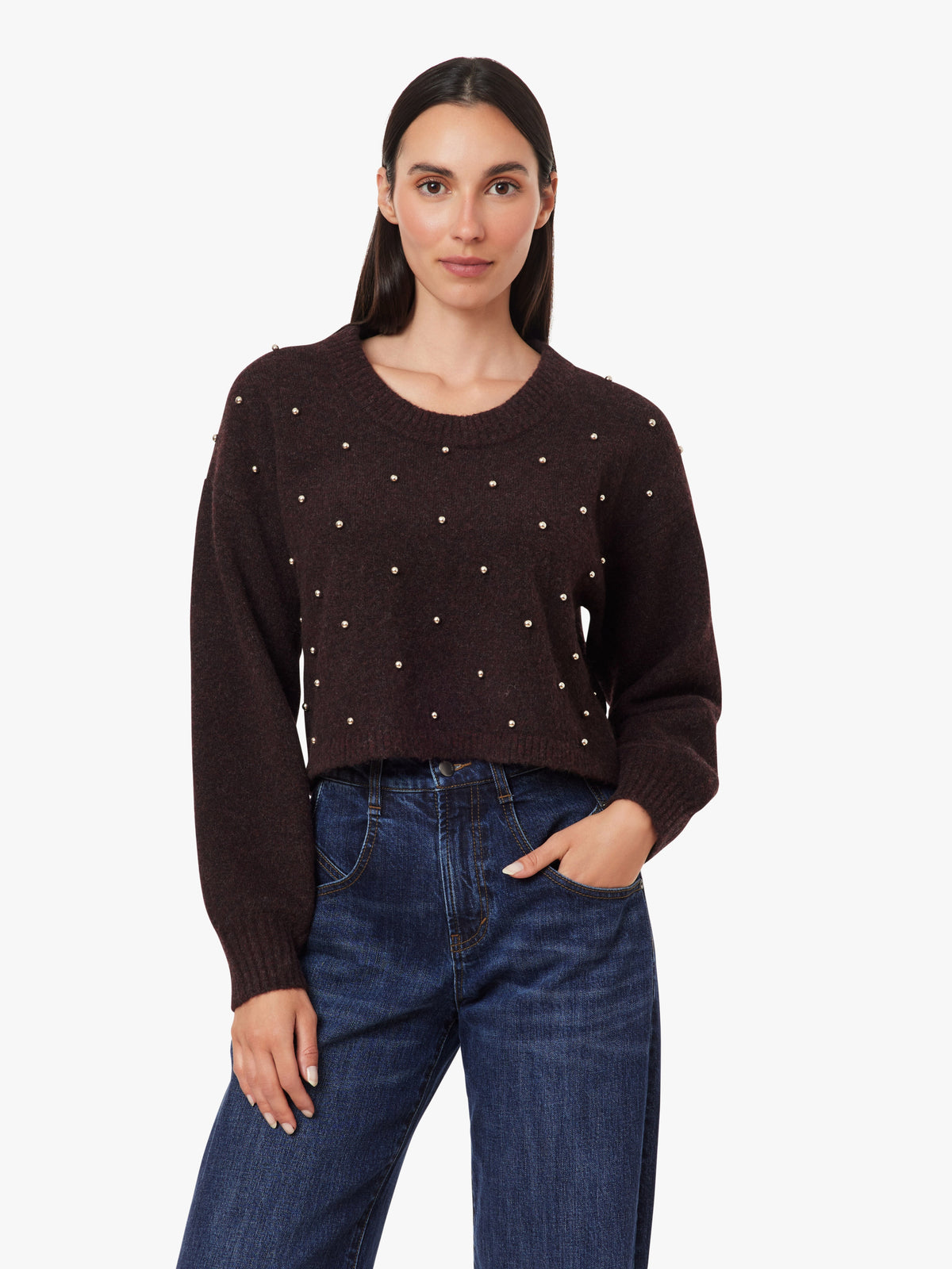 Habitual Studded Crop Sweater