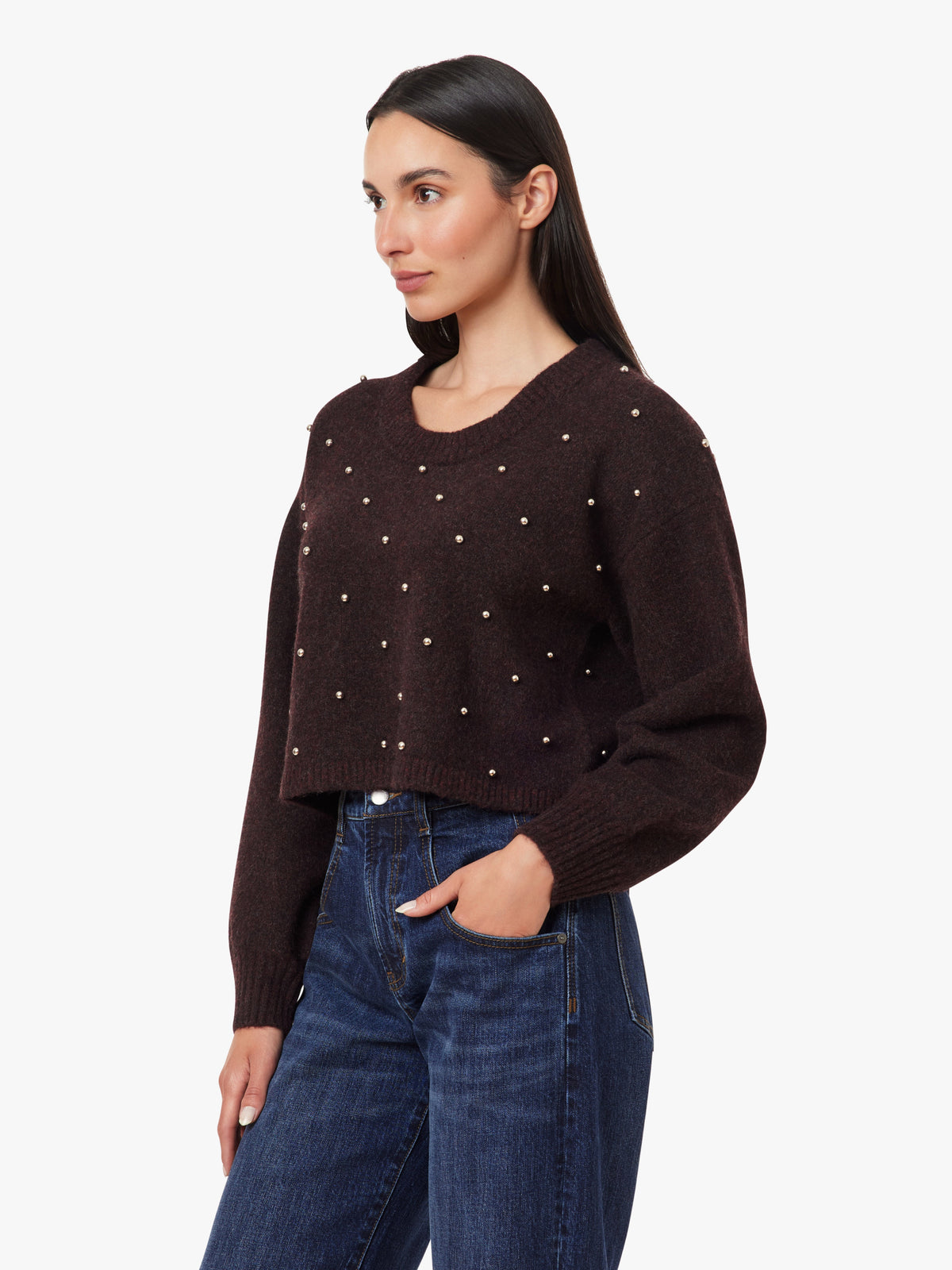 Habitual Studded Crop Sweater