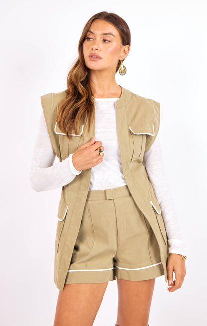 Sage Off Road Belted Vest / sage