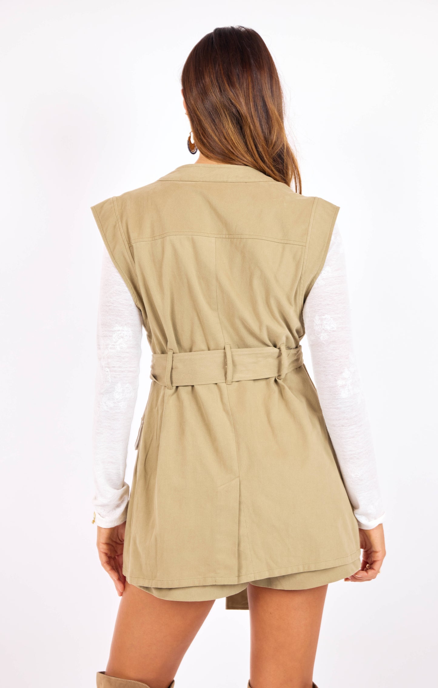 Sage Off Road Belted Vest / sage