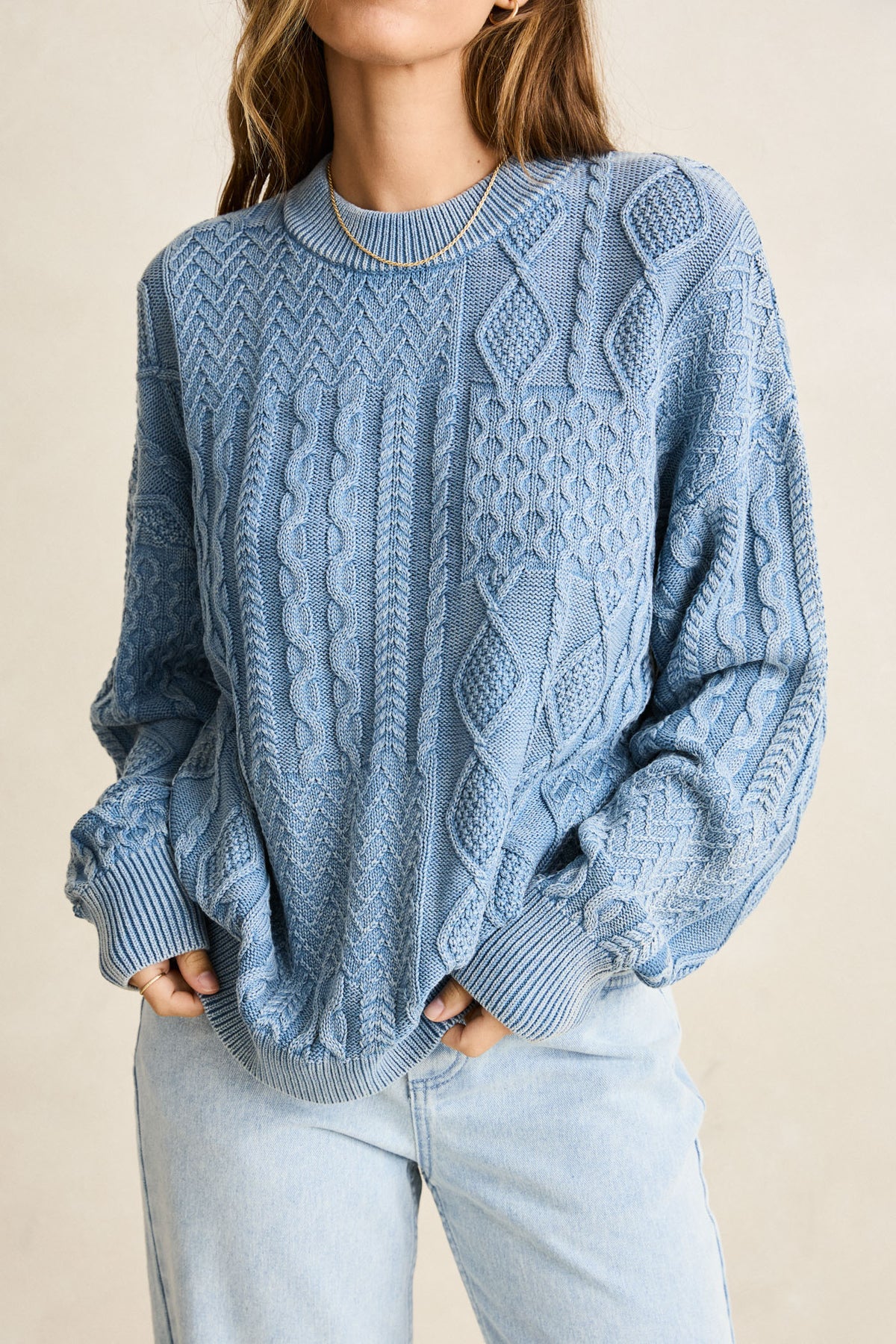 Rhythm Patchwork Salt Wash Sweater