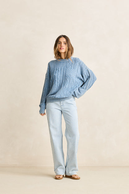 Rhythm Patchwork Salt Wash Sweater