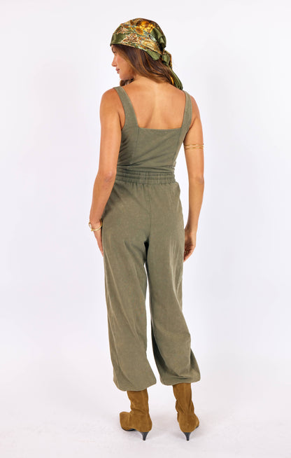 Sage Gila Knit Jumpsuit / sage